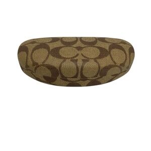 Coach‎ Clamshell Glasses Case Sunglasses Hard Shell Coach Print Protective Brown